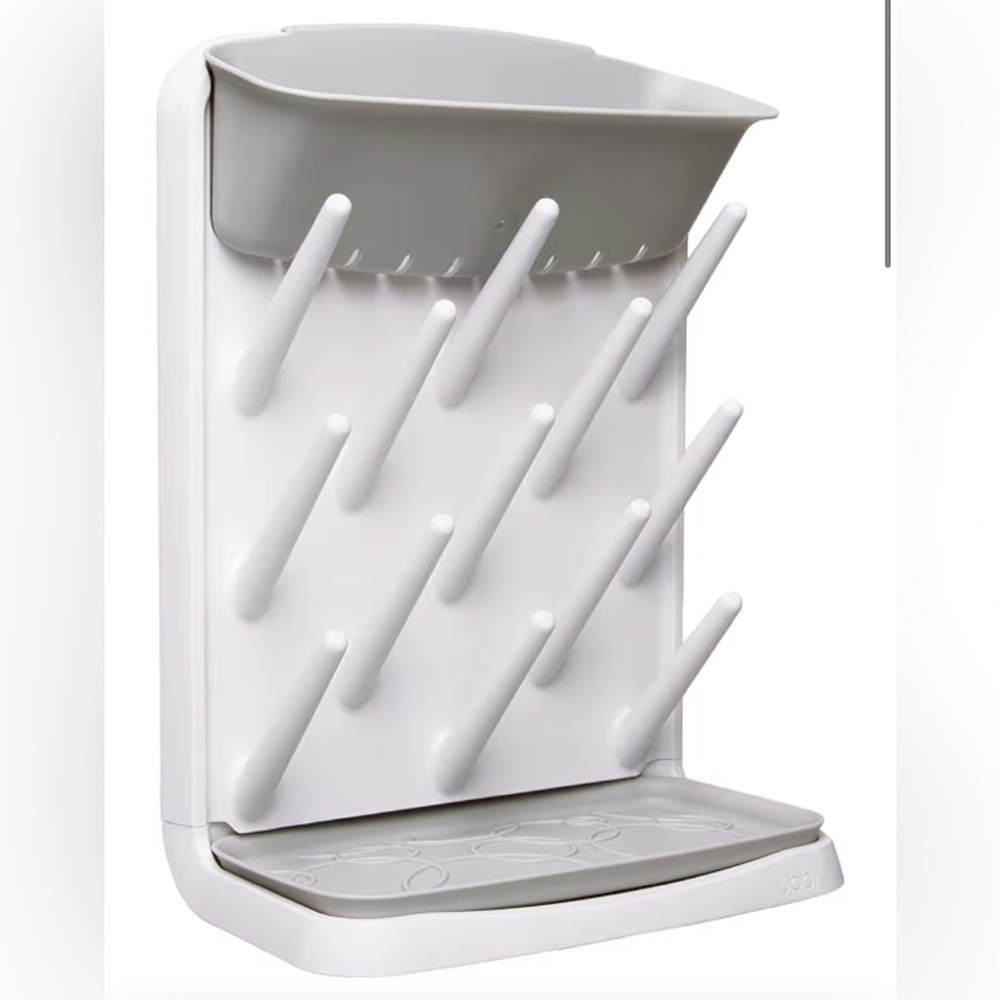 Gray and White Bottle Drying Rack